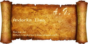 Andorka Ilma névjegykártya
